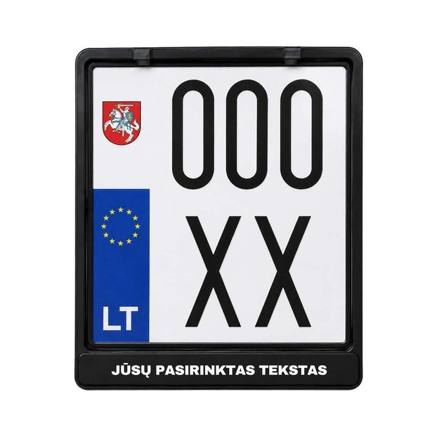 Motociklo numerių rėmelis su norimu tekstu