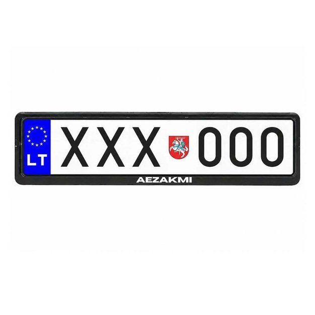Automobilio numerių rėmelis su užrašu AEZAKMI