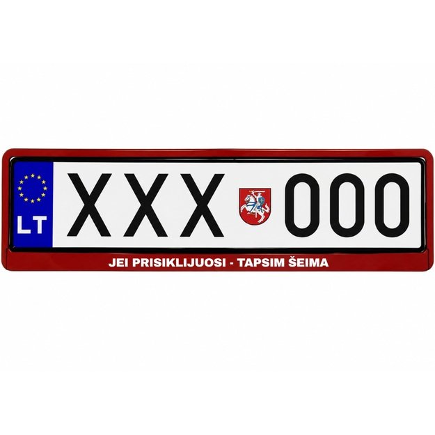 Spalvotas automobilio numerių rėmelis JEI PRISIKLIJUOSI - TAPSIM ŠEIMA