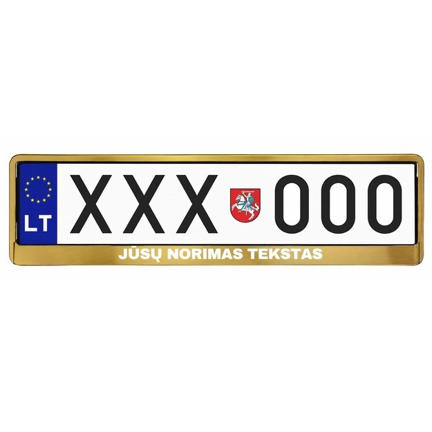 Spalvotas automobilio numerių rėmelis su jūsų norimu tekstu