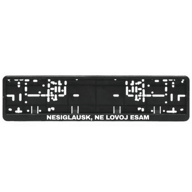 Automobilio numerių rėmelis su užrašu ATSARGIAI JURGITA UŽ VAIRO (SU NORIMU VARDU)